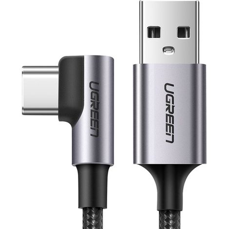 USB-zu-USB-C-Kabel, abgewinkelt, ugreen US284, 3A, 2m (schwarz) (1/5)