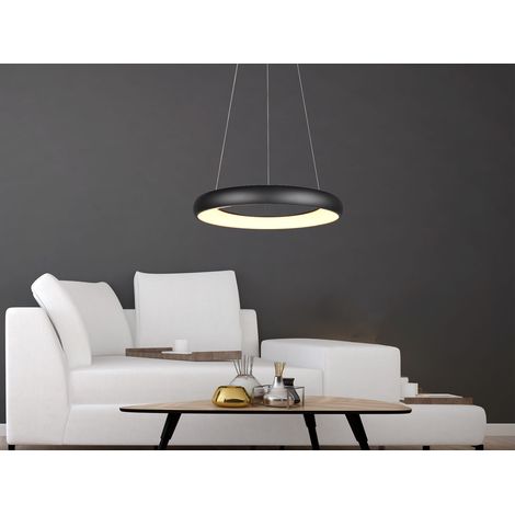 LED Pendelleuchte CARDONA groß Schwarz, dimmbar & 3 Lichtfarben, Ø 62cm