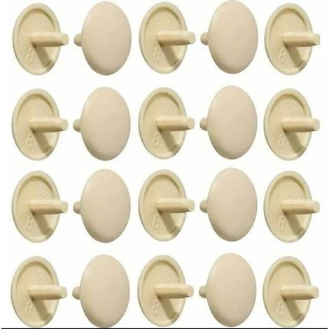 – Lot de 20 cache vis plastique beige cruciforme Pozidrive PZ2 – Finition soignée pour projets bricolage – Pour bois dur et teck (1/2)