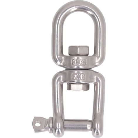 Manille à double mâchoire professionnelle robuste en acier inoxydable 304, dispositif de roulage pour corde d'escalade et balançoire, 8 mm/0,31 po (1/5)