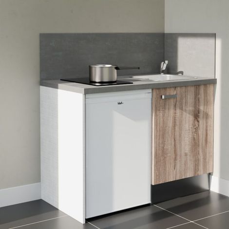 Kitchenette K08L-PT - 120 cm avec plan de travail et évier - emplacement frigo