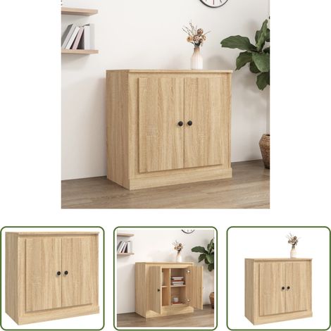 Holzkommode -  Sideboard Sonoma-Eiche 70x35,5x67,5 cm Holzwerkstoff (1/5)