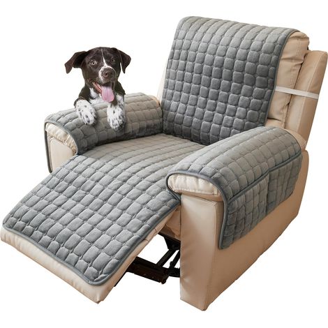 Sesselschoner für Relaxsessel Sesselüberwurf mit Armlehne Sesselauflage Anti-Rutsch Fernsehsessel Schonbezug Armlehnenbezüge Sesselbezug für Haustieren Hund(Dunkelgrau,1 Sitz）