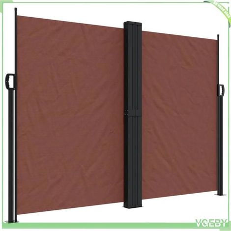 Auvent latéral rétractable - FAFEICY - 4004749 - Marron - 180x1000 cm - Polyester PU anti-UV (1/5)