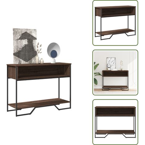 Table console chêne marron 100x35x74,5 cm bois d'ingénierie - Table Console - Tables Console - Bout De Canapé - Table D'appoint