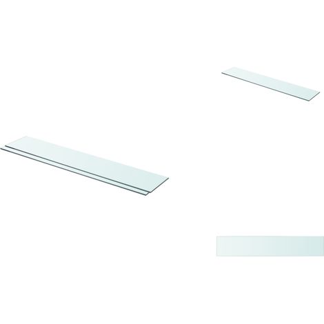 Panneaux d'étagère 2 pcs Verre Transparent 80 x 15 cm - Etagere Murale - Étagère Transparente - Étagère Verre Trempé - Décoration Murale - Rangement Mural (1/3)