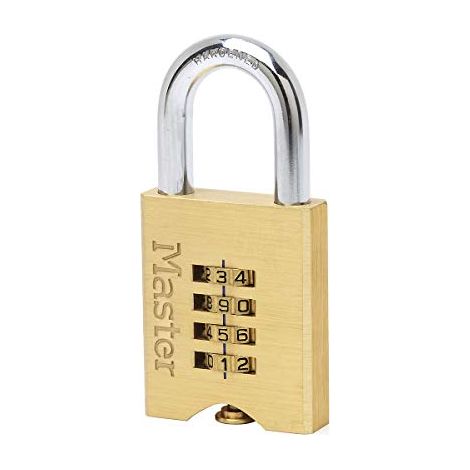 Master Lock 651EURD Lucchetto con Combinazione in Ottone, Oro, 10 x 5.1 x 1.3 cm (1/4)