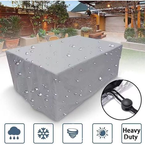 Housse de protection pour meubles de jardin - Grise - Type black - 152x104x71cm (1/4)