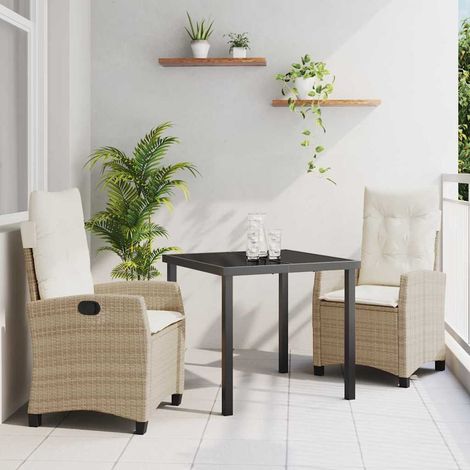 Ensemble de salle à manger pour jardin 3 pcs-Salon de jardin Beige polyrotin 478805 (1/5)