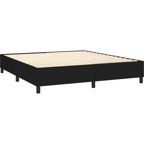 Somier de láminas sobre patas estructura de cama 160x200 cm tela negra TDL0207006