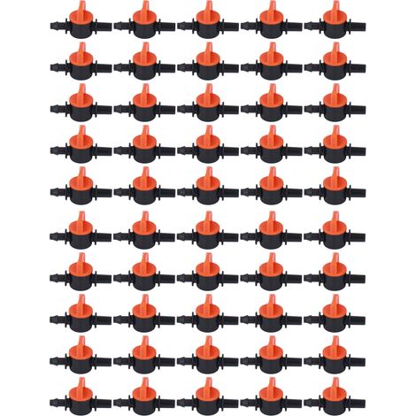 Valvola per irrigazione a goccia, 50 unità, diametro esterno 4/7 mm, interruttore 6 mm/0,2 pollici per sistema. (1/5)
