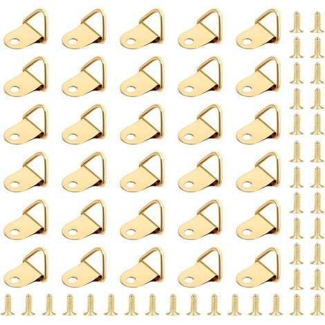 50 Pièces Crochet pour Cadre.Attache Tableau.Photo Anneaux Triangulaires Cadre.Support Murale Cintre avec 50 Pièces Vis Utilisé pour les Cadres Photo. Suspension de Décorations de Meubles (1/4)