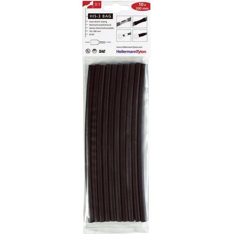 HellermannTyton HIS-3-BAG-6/2-BK guaina termorestringente nera 200 mm