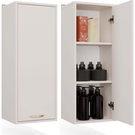 NINA w1d - mobile bagno sospeso - 1 porte, 3 mensole - 35x90x30 cm - cachemire (1/5)