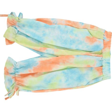 Pantalon de jogging tie-dye pour filles, confortable et tendance, coupe ample, jaune, 100 cm (1/5)