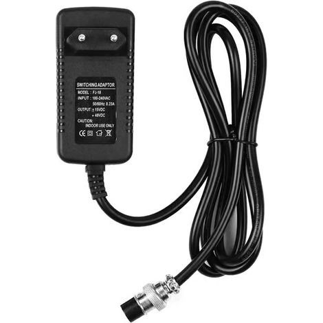 Alimentation pour console de mixage, adaptateur secteur 15 V 230 mA, connecteur rond universel à 4 broches pour 16 canaux (1/5)