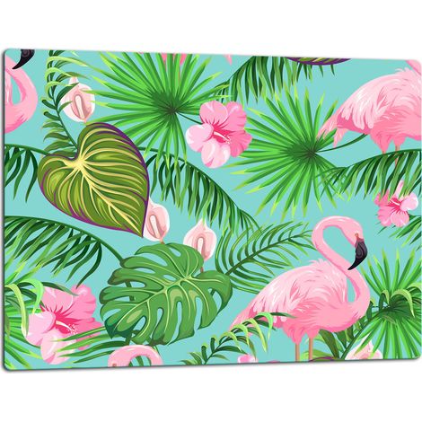 Schneidebrett aus Glas, 52x40, Flamingos (1/5)