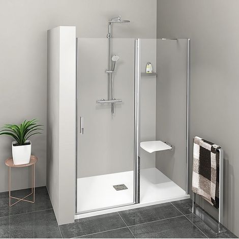 Polysan Zoom - Porte de douche 140 cm, verre transparent, aluminium poli ZL1314 (1/4)