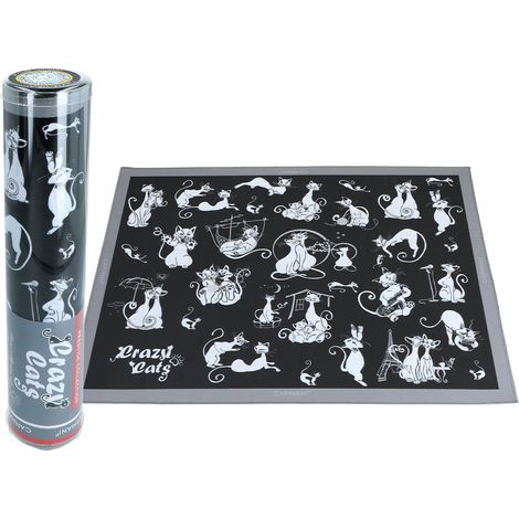 Tapis de table chat monde tous les chats noir carmani DAR (1/2)