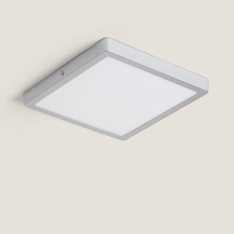 Plafoniera LED 24W Quadrata Alluminio 280x280 mm Slim CCT Selezionabile Galán SwitchDimm Argento (1/5)