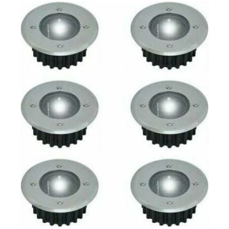 Lot de 6 spots LED solaires encastrables ronds diamtre 85 mm extrieur rsistant au pitement faade en acier inoxydable BAC A LITIERE (1/5)