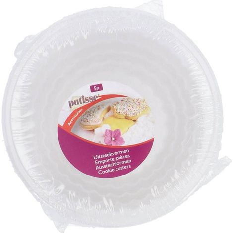 Patisse Uitsteekvormen Rond Gekarteld 5-delig Wit (1/4)