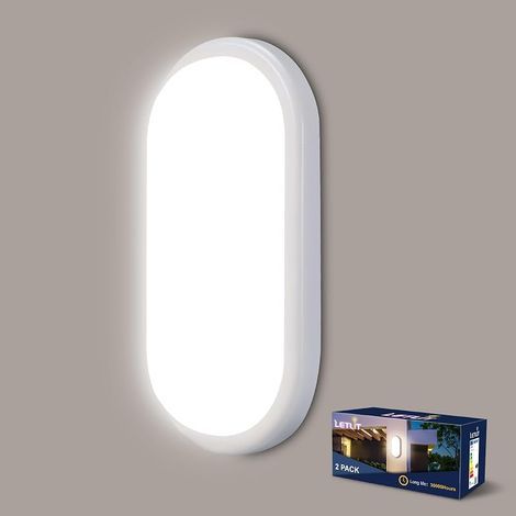 Plafonnier LED Ovale, 18W 1800LM Applique Murale Intérieure, IP65 Plafonnier Salle de Bain, 4000K LED Eclairage Lampe Exterieur, Luminaires Intérieur pour Garage Couloir Cave Terrasse Balcon (1/5)
