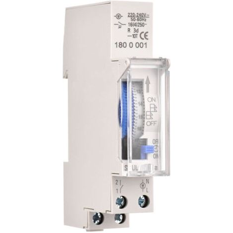 Minuterie mécanique de 24 heures Minuterie minimale de 15 minutes Montage sur rail Batterie intégrée, SUL180a AC220-240V Gris - SUL180a AC220-240V Gris (1/4)
