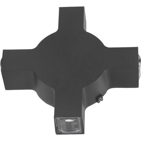 Applique murale LED 4W à 4 LED décoratives, design carré noir, boîtier en aluminium, idéale pour couloir, alimentation AC85-265V, lumière jaune (1/5)