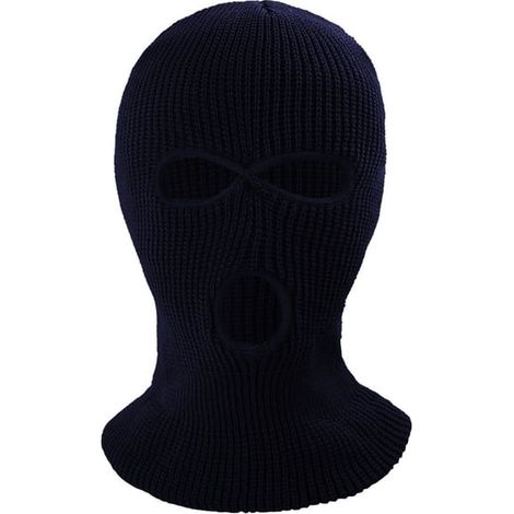 Masque intégral d'hiver, cagoule à trois trous, bonnet tricoté, cache-cou - Bleu marine (1/5)
