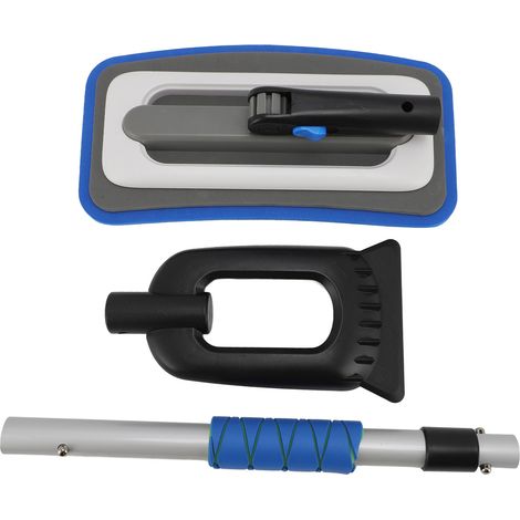 Raspador de nieve para coche – juego de 3 piezas fabricado en aleación de aluminio – mango ergonómico azul – eficaz en parabrisas y carrocería (1/5)