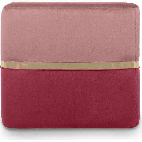 KATE Pouf Samt in Himbeerrosa und goldfarbenes Metall (1/5)