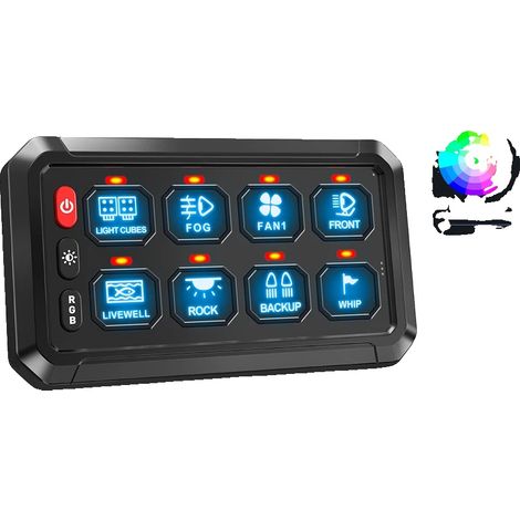 Panel de control, diseño personalizable, fácil instalación, control por aplicación de 8 vías. (1/2)