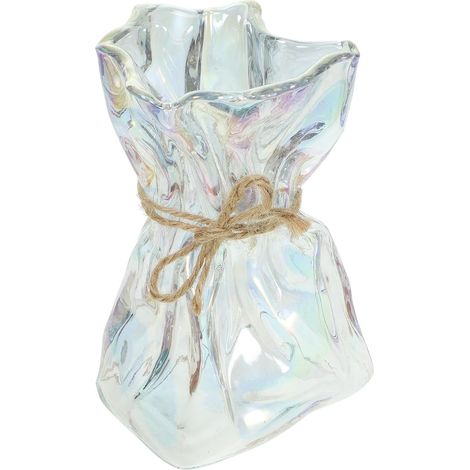 Vase en Verre Irrégulier Transparent, Décoration Intérieure Créative, Vase à Fleurs Hydroponique, Design Artistique Abstrait, Objet Décoratif pour Maison et Bureau, Résistant