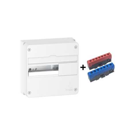 Schneider - RESI9 - Coffret 1 Rangu00e9e de 13 Modules + Bornier isolu00e9 Ph et N 7 trous (1x35mmu00b2+6x16mm2) -Ru00e9f. : R9H13401+R9H13411 (1/3)