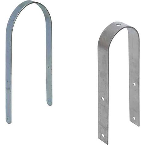 Staffa a U tonda per fissaggio palo pali tondi travi legno diametro Ø trave 100 mm 520sp (1/2)