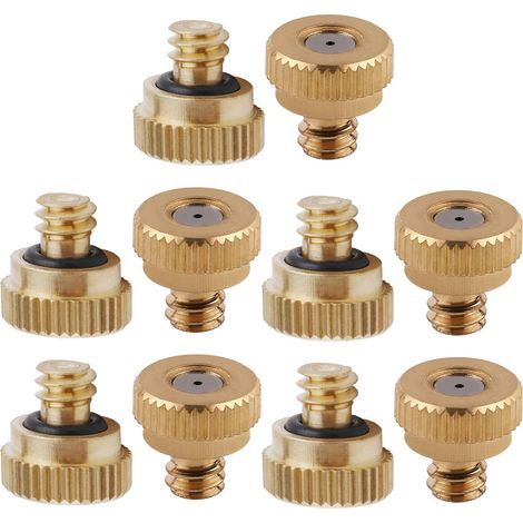 10er-Pack Messing-Sprühdüsen – 0,6-mm-Gewinde. Ersatzdüsen für Außenkühlsysteme. 10 Stück, 0,6-mm-Gewinde. (1/5)