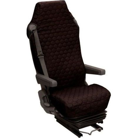 Universelle Housse HTC EQUIPEMENTS für Lkw-Sitz aus schwarzem, gepolstertem Baumwollstoff, 80% Baumwolle und 20% Polyester