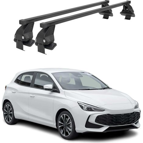 OMAC Dachträger Querträger Stahl für MG3 III 2024-2026 – Abschließbar – City-Crash-getestet – DIN 75302:2019 – ISO/PAS 11154:2006 – Max. 50 kg Schwarz (1/5)