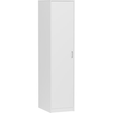 Schmaler Schrank mit Kleiderstange und Regal, Weiß - 180 x 55 x 42 cm - Modern U42 (1/5)
