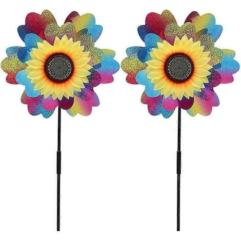 Roues à vent à paillettes arc-en-ciel, girouettes pour jardin, pelouse et cour, cadeaux pour les passionnés de jardinage. (1/5)