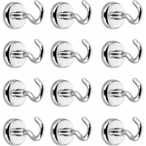 AMXCNOY Magnethaken, Hakenmagnete, starker Neodym-Magnet, 3-5 kg Haftkraft (12er-Pack) (1/4)