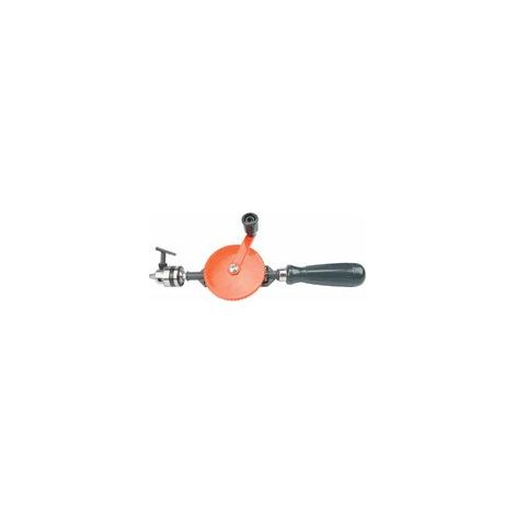 Chignoles Hand Drill, 3/8 Inch (1.5-10mm) Cast Steel Double Pinion Manual Drill for Plastic and Wood Hand Drill, Orange (1/4)