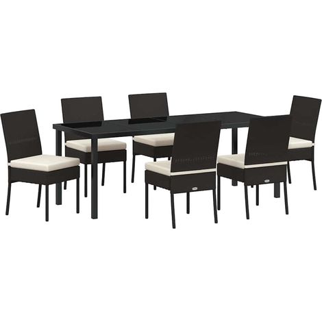 Maison Exclusive - Set da Pranzo per Giardino 7 pcs Nero