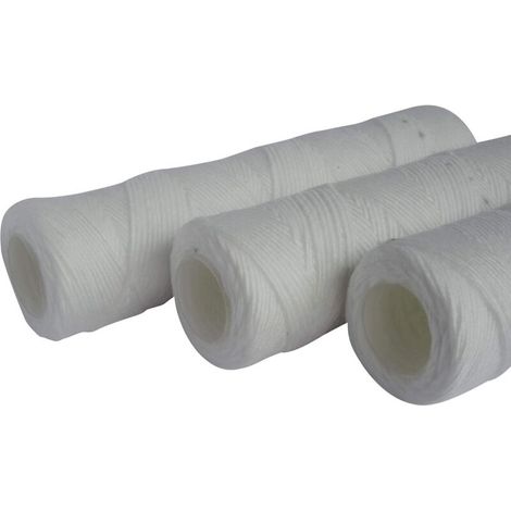 Lot de 3 cartouches filtrante anti-sédiments bobinée 20 microns - Taille standard 10", pour filtrer les impuretés de l'eau du réfrigirateur - Durée : 6 mois (1/2)