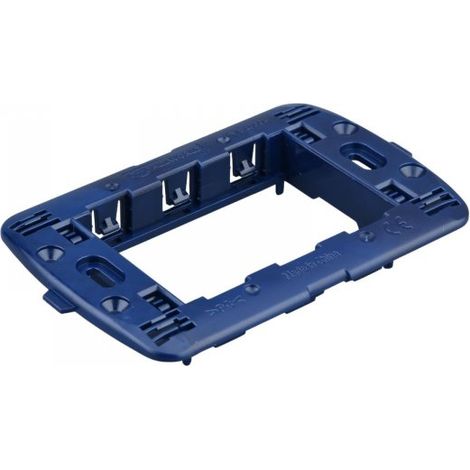 Supporto Telaio 3 Moduli Per Scatola 503 MBL 3M Blu Compatibile Bticino Living BLN0203