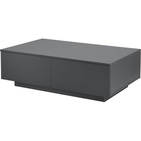 Tavolino da salotto di design con 4 cassetti, elegante mobile contenitore moderno in truciolato 95 x 60 x 31 cm grigio scuro opaco 030008435