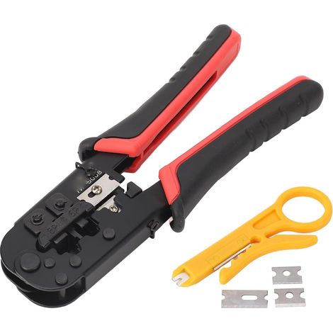 Pince à Sertir De Câble Réseau, Outil De Dénudage De Coupe-Fil à Sertir De Connecteur RJ 8P 6P pour Câble Réseau (1/5)