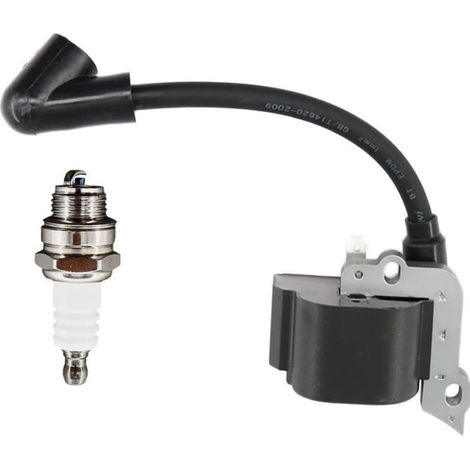 Bobine D'allumage - Bougie D'allumage - Pour Débroussailleuses Stihl FS38 FS45 FS46 FS55 FC55 HL45 HS45 KM55 Pré-2001 - Référence 4140 400 1308 - Lot de 2 Pièces