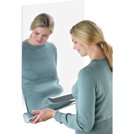 Feuille miroir indéchirable autocollante 58 x 150 cm – Découpe précise avec quadrillage – Effet miroir pour décoration intérieure - DIM 58 X